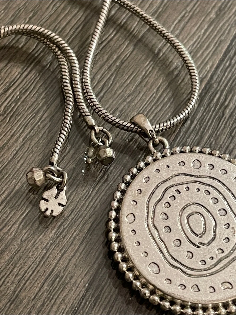 Lucky Brand Abalone Pendant Necklace Featuring an Iridescent Abalone Pendant
